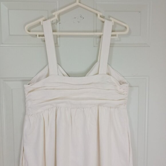 Who What Wear Midi Dress Womens White Linen Blend Ruched Back & Bow Detail Sz M - Picture 6 of 15